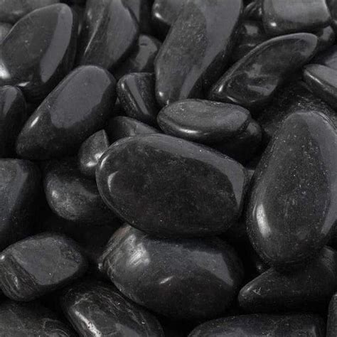 rain forest  lb black large super polished pebbles   bulk