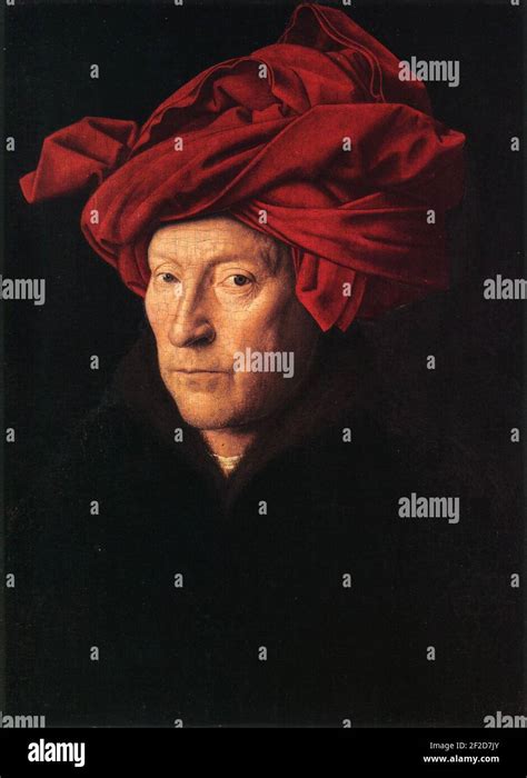 man  red turban jan van eyck  res stock photography  images alamy