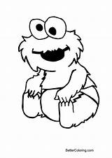 Coloring Elmo Pages Baby Lineart Printable Adults Kids sketch template