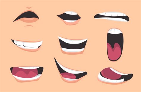 cartoon mouth expressions set vector illustration  vector art