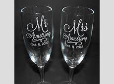 Personalized Wedding Champagne Flutes CUSTOM by MaggiesCraftTime