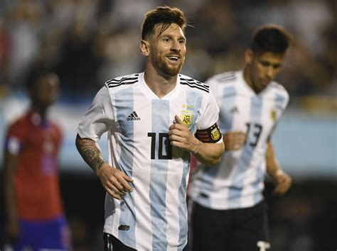 world cup 2018 lionel messi hits hat trick as argentina hammer haiti before heading to russia