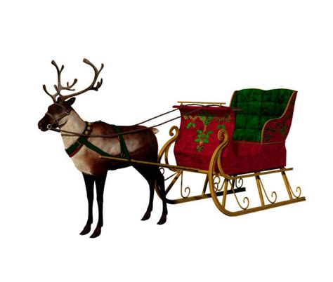 reindeer sleigh stock  pictures royalty  images istock