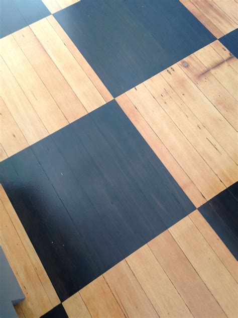 cutest floor  stained  pine subfloor  painted black