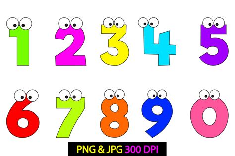 funny numbers cartoon characters clipart graphic  saritakidobolt