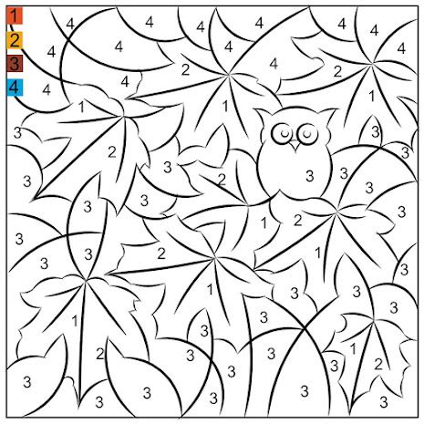 nicoles  coloring pages colorby number autumn