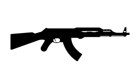 ak silhouette icon kalashnikov assault rifle pictogram russian