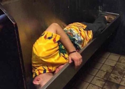 man sleeps in urinal at pavlov s bar in south carolina after night out