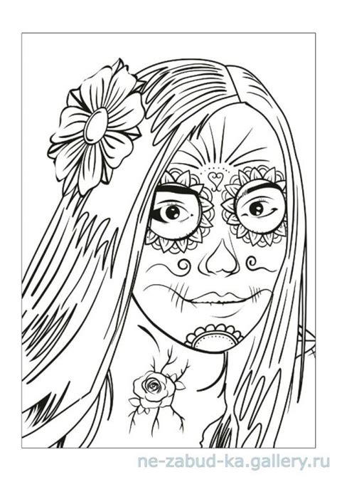 day   dead girl pages coloring pages