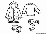 Clothes Winter Coloring Pages Clipart Kids Drawing Colouring Clip Cloth Draw Line Outline Dress Printable Color Fall Children Baby Cloths sketch template