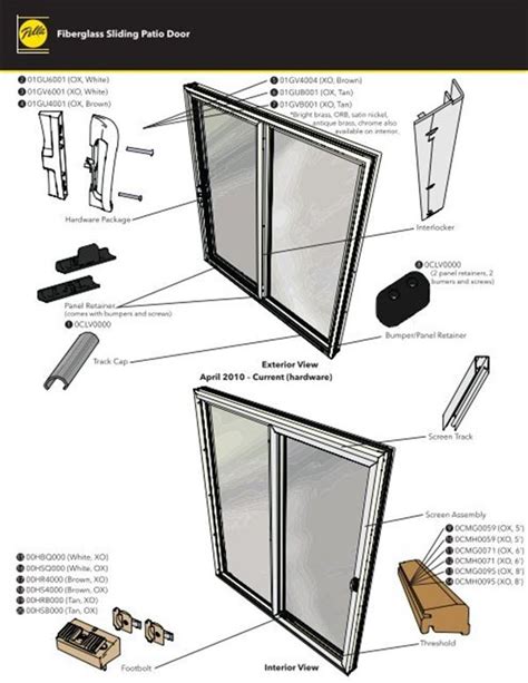 pella sliding glass door parts diagram