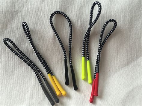 colorful silicon rubber zipper puller  mm polyester elastic cord