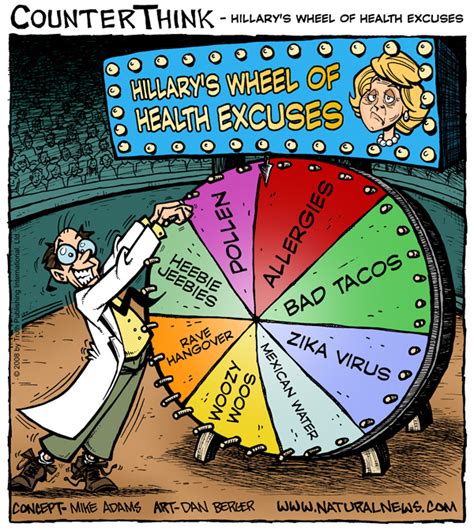 hillary s wheel of health excuses what excuse will they spin today cartoon