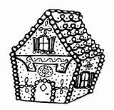 Christmas Food Gingerbread Coloring Pages House sketch template