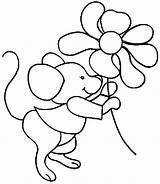 Mouse Pages Coloring Colouring Mice Cartoon Printable Cool Computer Flower sketch template