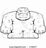 Bulky Cartoon Stone Man Golem Clipart Thoman Cory Outlined Coloring Vector 470px 95kb sketch template