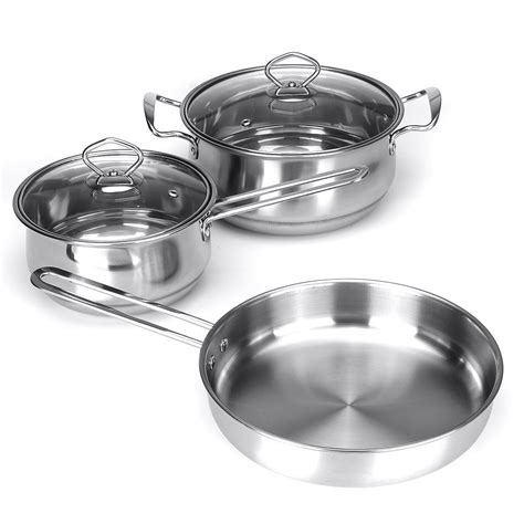 piece stainless steel cookware set soup potfry pot saucepan home