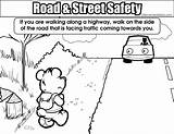 Coloring Pages Street Safety Road Crossing Walking Colouring Outlaws Highway Resolution Car Medium Elementary Related Template sketch template