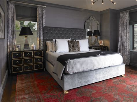 dark gray bedroom eclectic bedroom elizabeth bauer design