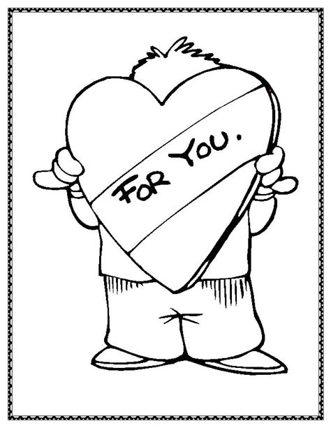gift  valentine coloring pages