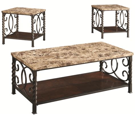 piece occasional table sets pc occasional set  faux marble top