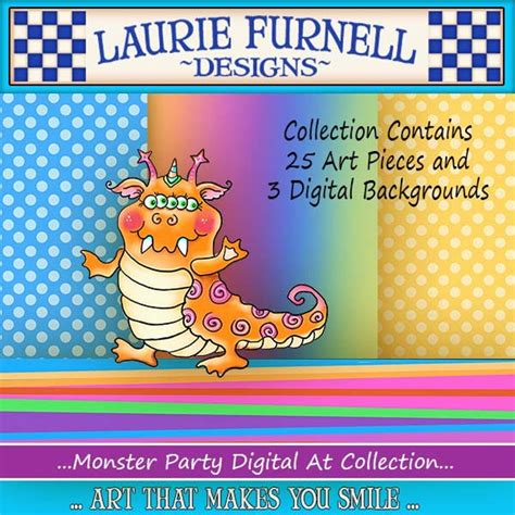 Monster Clip Art Cute Monster Art Laurie Furnell Birthday