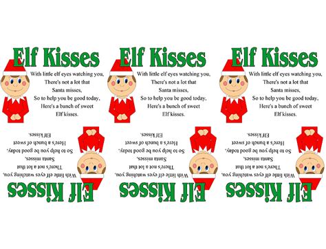elf kisses  printable printable word searches