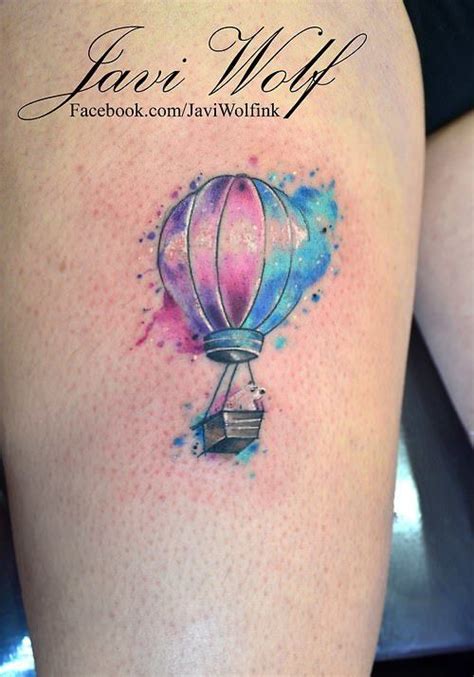 this cute but meaningful tattoo of a hot air balloon by