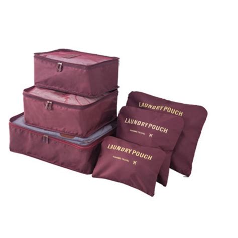 packing cubes  stuks koffer organiser wijnrood blokker