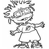 Rugrats Coloring Finster Chuckie Tommy Dil Seeing Brother Happy Little His sketch template