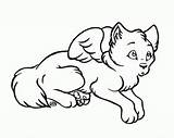 Coloring Pages Wolf Winged Printable sketch template