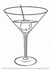 Martini Draw Drawing Drinks Dibujo Step Line Tutorials Wine Drawingtutorials101 Dibujos Cocteles Food Barman sketch template
