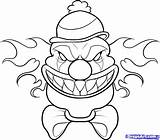 Clown Coloring Pages Insane Posse Drawings Evil Getcolorings sketch template