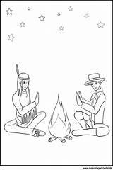 Lagerfeuer Indianer Malvorlage Westen Datei Pdf sketch template