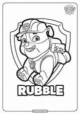 Paw Patrol Coloring Rubble Pages Printable Color Print Whatsapp Tweet Email Cartoon Sheet Onlinecoloringpages sketch template