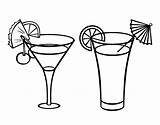 Coloring Cocktail Cocktails Two Drinks Drawing Pages Color Food Martini Coloringcrew Print Choose Board sketch template