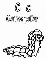 Caterpillar Coloring Letter Learn sketch template
