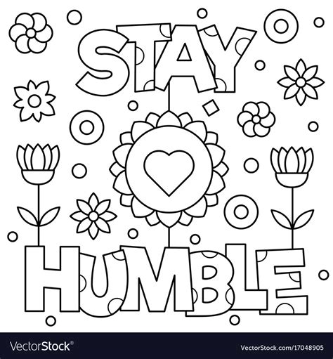 stay humble coloring page royalty  vector image