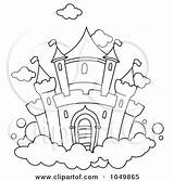 Castle Clouds Outline Coloring Clip Illustration Clipart Kingdom Royalty Bnp Studio Rf Printable Poster Print Small Clipartof sketch template