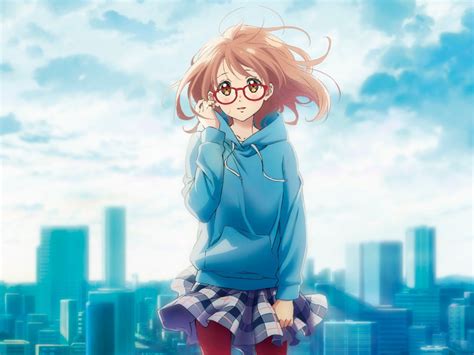 Desktop Wallpaper Cute Anime Girl Glasses Mirai Kuriyama Kyoukai No
