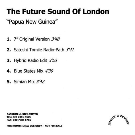 The Future Sound Of London Papua New Guinea 2001 Cdr Discogs