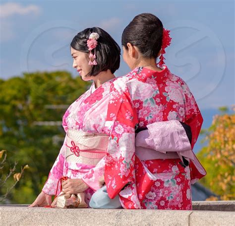 Kyoto Japan November 3 2017 Pretty Japanese Girls Dressed In