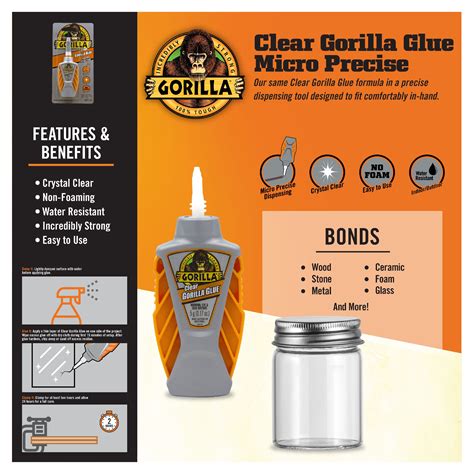 gorilla micro precise clear glue   clear glue gorilla glue