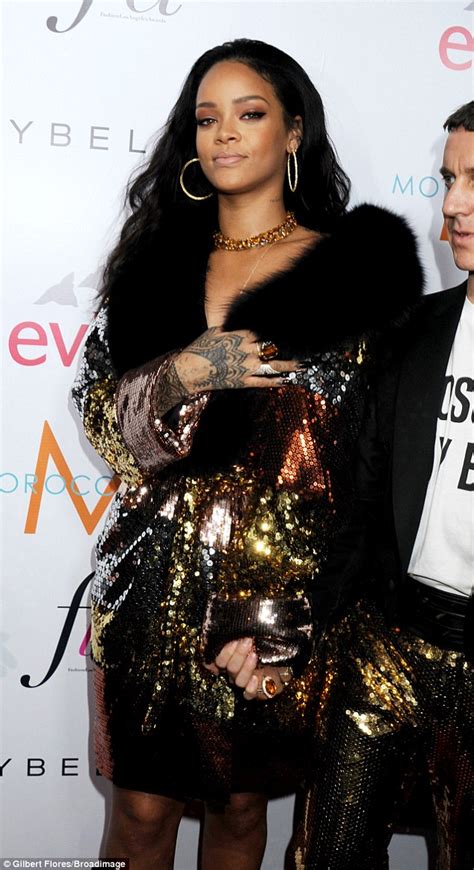 Rihanna Shines In Gold And Fur In A Revealing Moschino Creation Daily