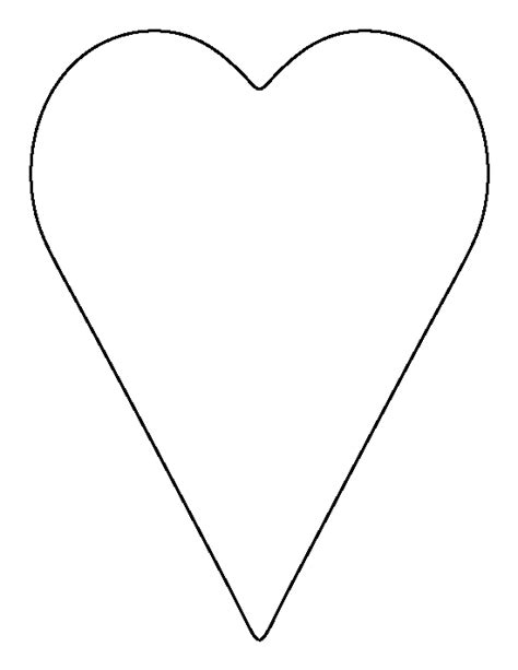 printable long heart template heart template heart patterns
