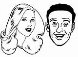 Coloring Face Man Woman Facial Learn Features Pages Their sketch template