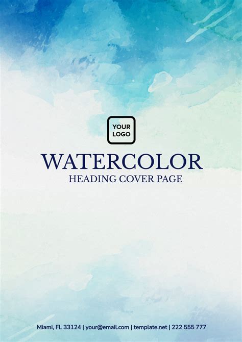 watercolor heading cover page edit   templatenet