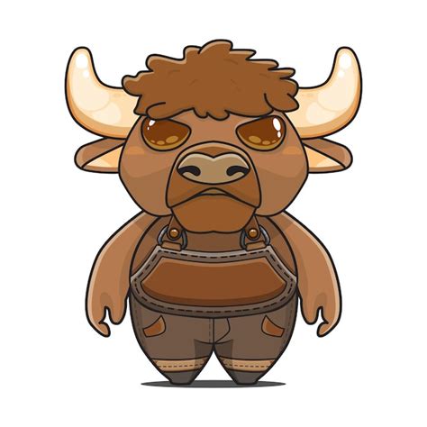 Premium Vector Cute Buffalo Mascot Vector Illustration