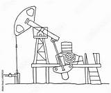 Pumpjack Isolated Sketch sketch template