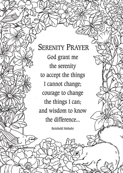 serenity prayer adult coloring adult coloring pages